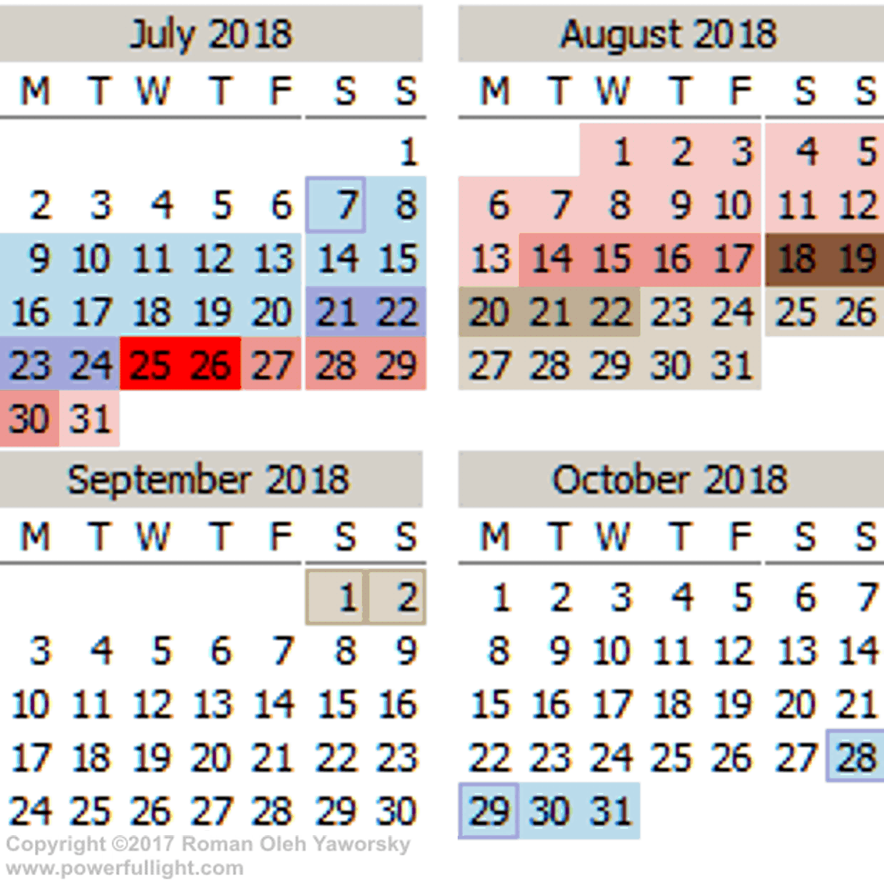 Mercury Retrograde Calendar 2018 July to October  www.powerfullght.com