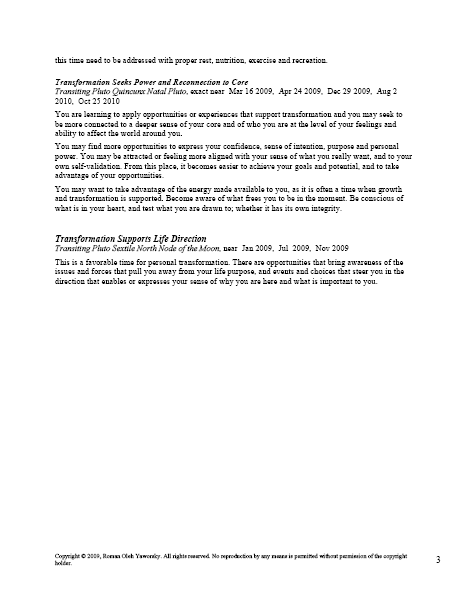 Astyrology Transit Report by Roman Oelh Yaworsky, sample page 4